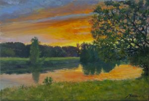 Coucher de soleil sur la Sarthe