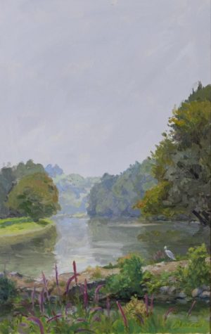 Bord du Loir sous la pluie