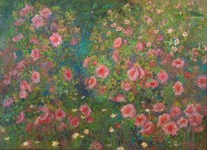 Peinture à l'huile d'azalées